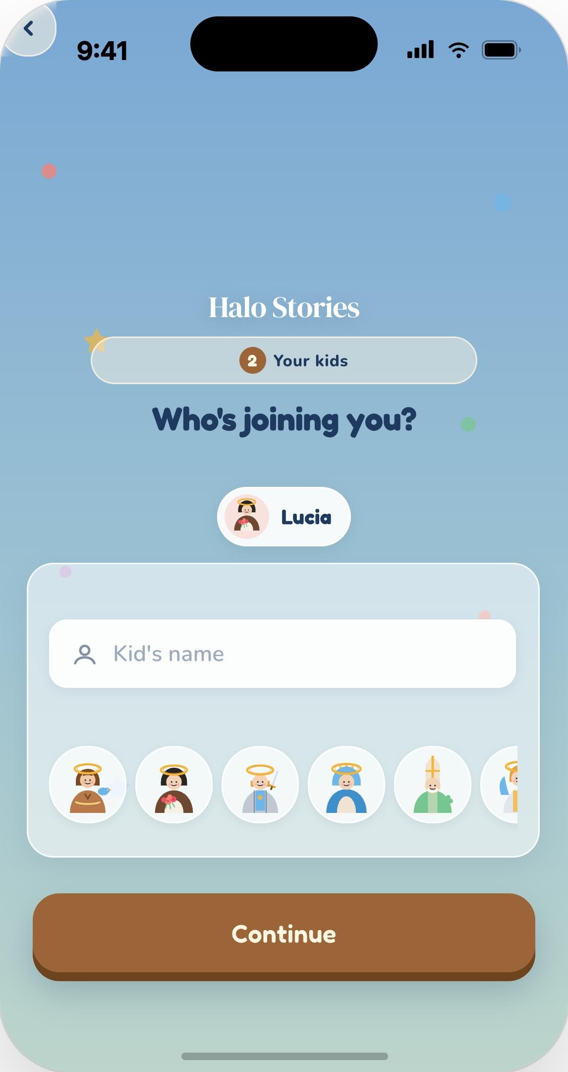 Saint Avatar Selection Mockup
